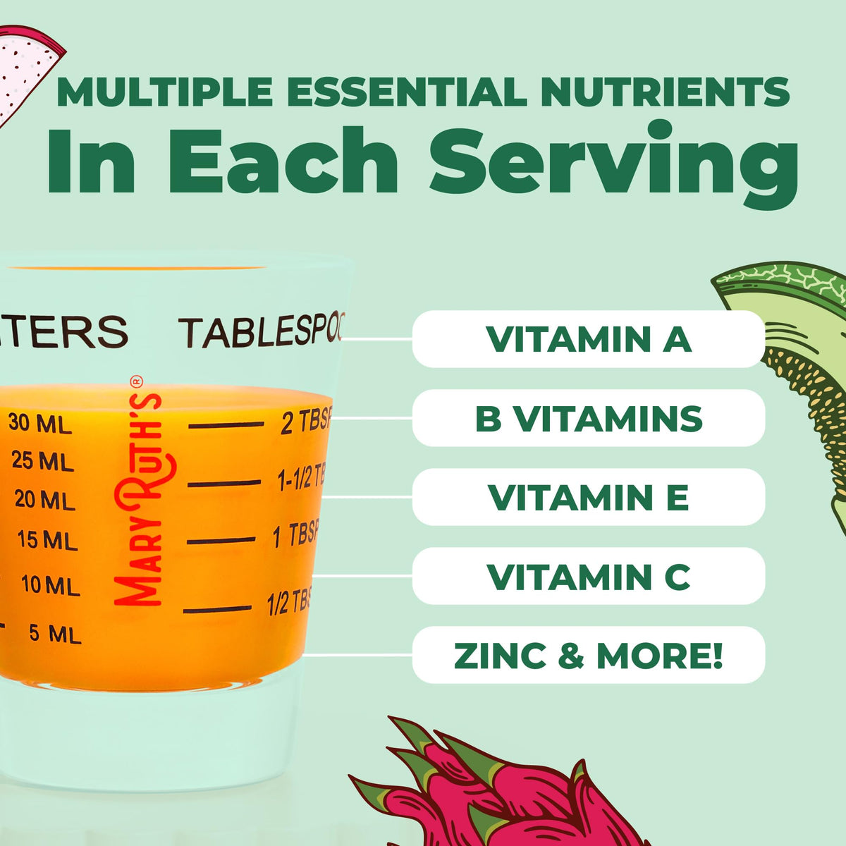 MARYRUTH'S Liquid Multivitamin + Hair Growth, Clinically Thicker Hair, 15oz