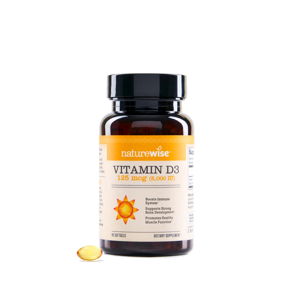 Suplemento NatureWise Vitamina D3 10000IU, Apoyo Inmune, 90 Mini Cápsulas Blandas