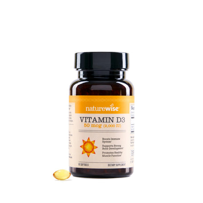 Suplemento NatureWise Vitamina D3 10000IU, Apoyo Inmune, 90 Mini Cápsulas Blandas