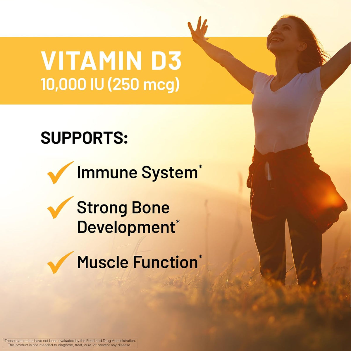 Suplemento NatureWise Vitamina D3 10000IU, Apoyo Inmune, 90 Mini Cápsulas Blandas