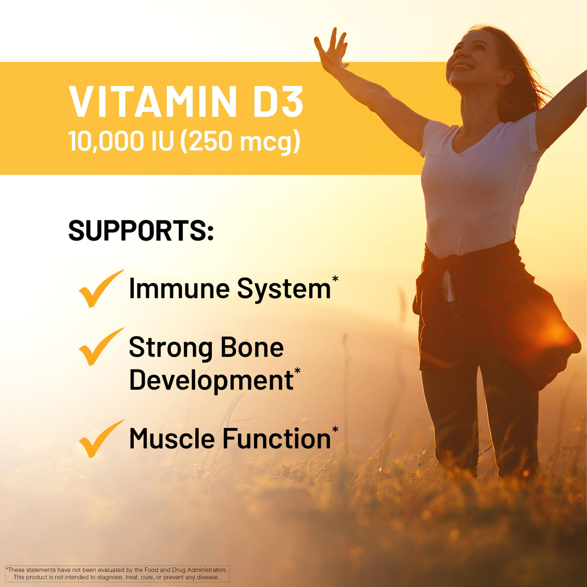 Suplemento NatureWise Vitamina D3 10000IU, Apoyo Inmune, 90 Mini Cápsulas Blandas