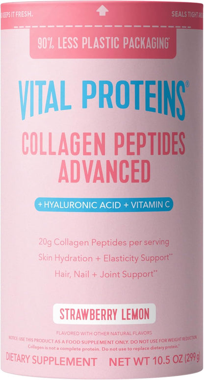 Vital Proteins Collagen Péptidos Avanzado, Fresa Limón, 10.5oz