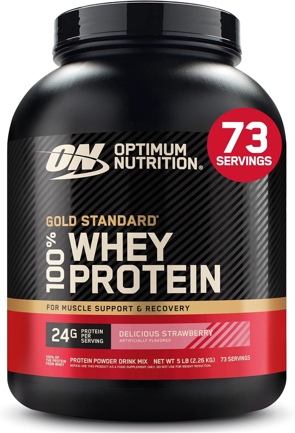 Optimum Nutrition Gold Standard Whey Protein Powder, Cookies & Cream, 2 LB