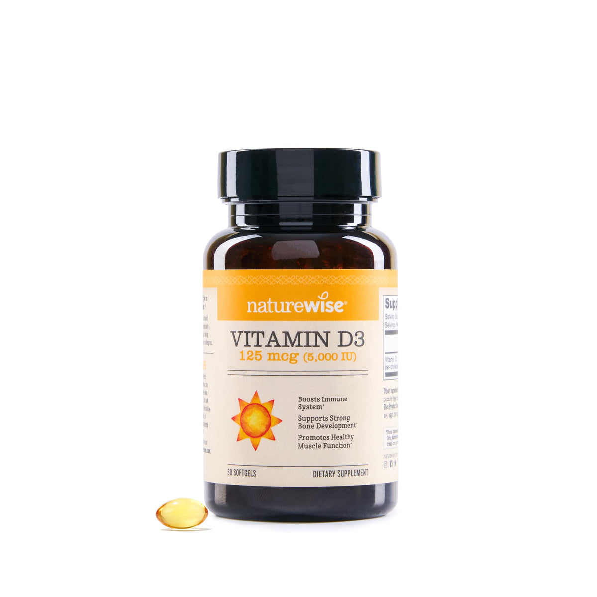 Suplemento NatureWise Vitamina D3 10000IU, Apoyo Inmune, 90 Mini Cápsulas Blandas