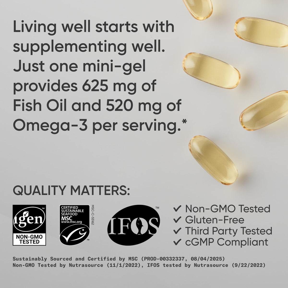 Sports Research® Aceite de Pescado Omega-3 1250mg de Abadejo Salvaje de Alaska, 30 Cápsulas