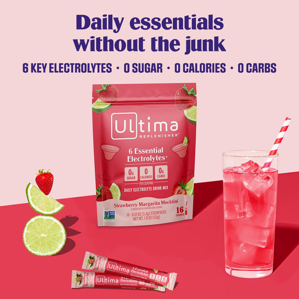 Ultima Replenisher Uva Electrolitos Paquetes, 20 Sobres