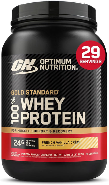 Optimum Nutrition Gold Standard Whey Protein Powder, Cookies & Cream, 2 LB