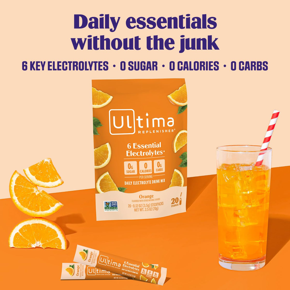 Ultima Replenisher Uva Electrolitos Paquetes, 20 Sobres