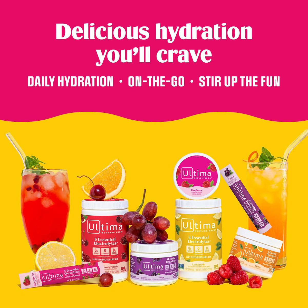 Ultima Replenisher Uva Electrolitos Paquetes, 20 Sobres