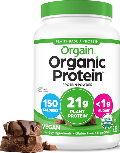 Orgain Organic Vegan 21g Protein Powder, Vanilla Bean, 2.03 lb