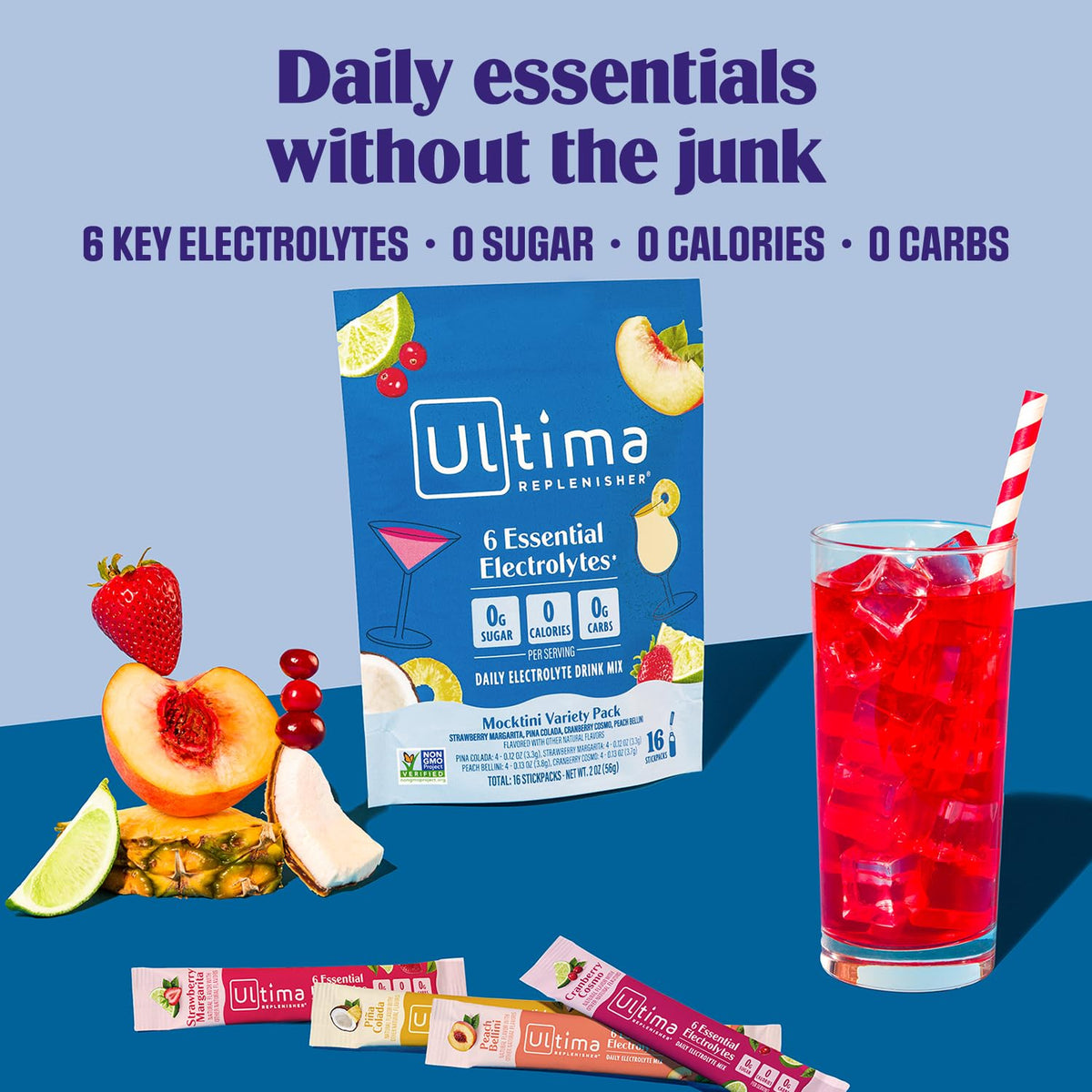 Ultima Replenisher Uva Electrolitos Paquetes, 20 Sobres