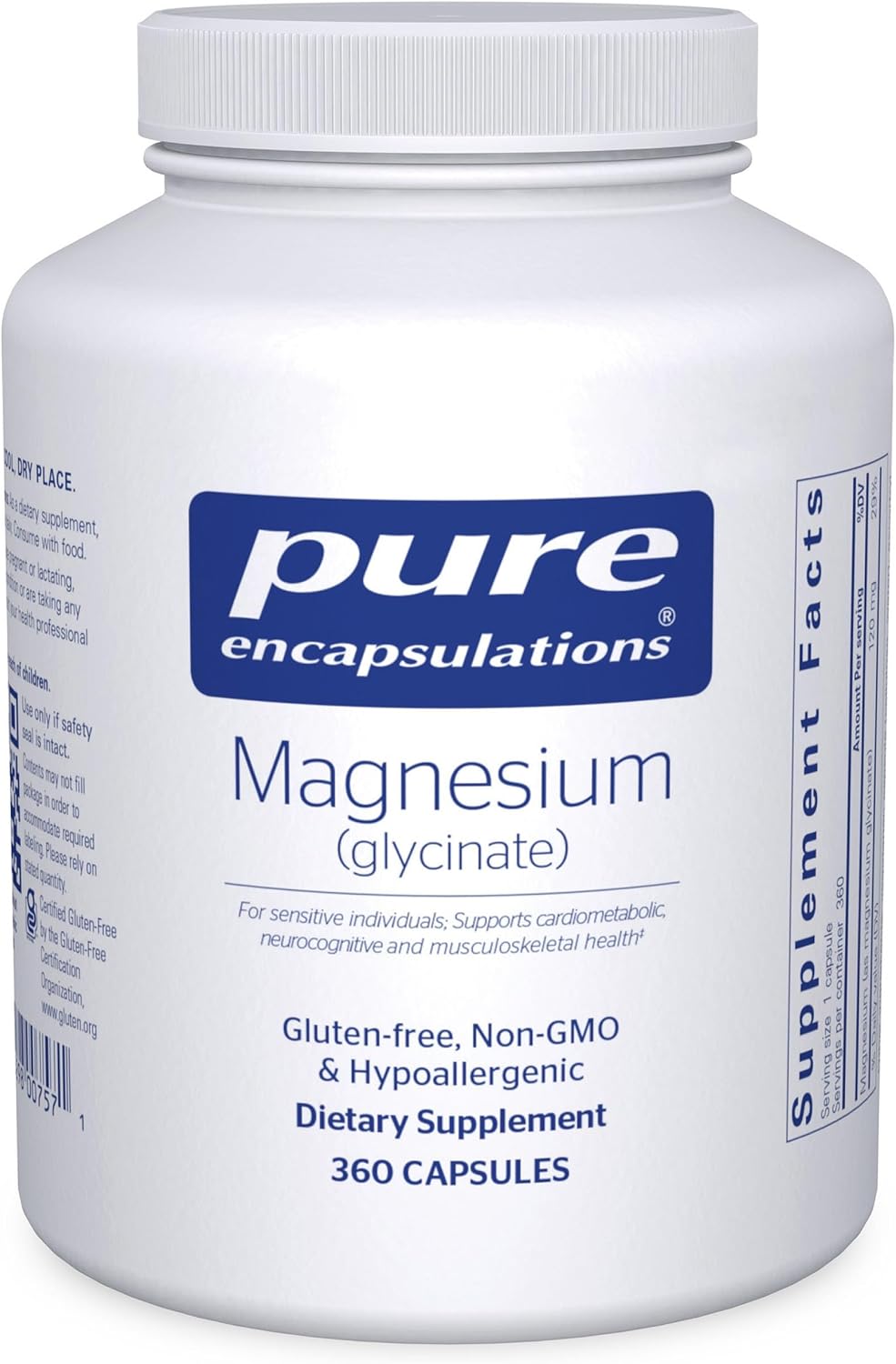 Pure Encapsulations Magnesio (Glicinato), 360 Cápsulas
