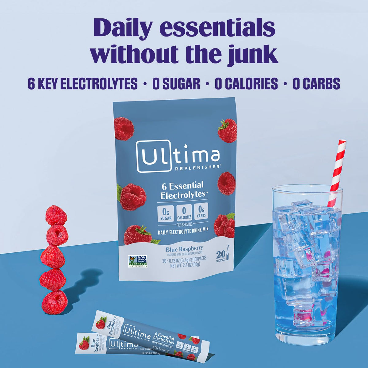 Ultima Replenisher Uva Electrolitos Paquetes, 20 Sobres
