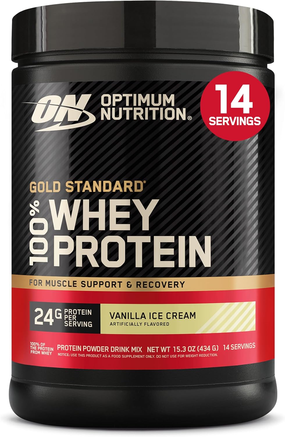 Optimum Nutrition Gold Standard Whey Protein Powder, Cookies & Cream, 2 LB