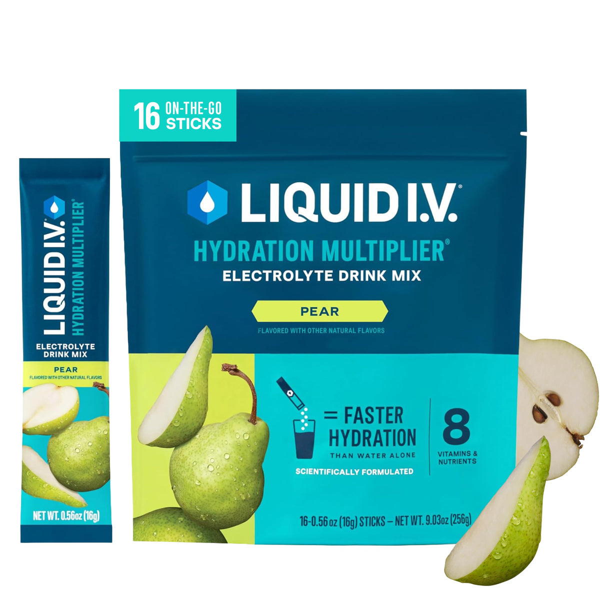 Liquid I.V. Electrolitos para la hidratación, Limón-Lima, 16 unidades