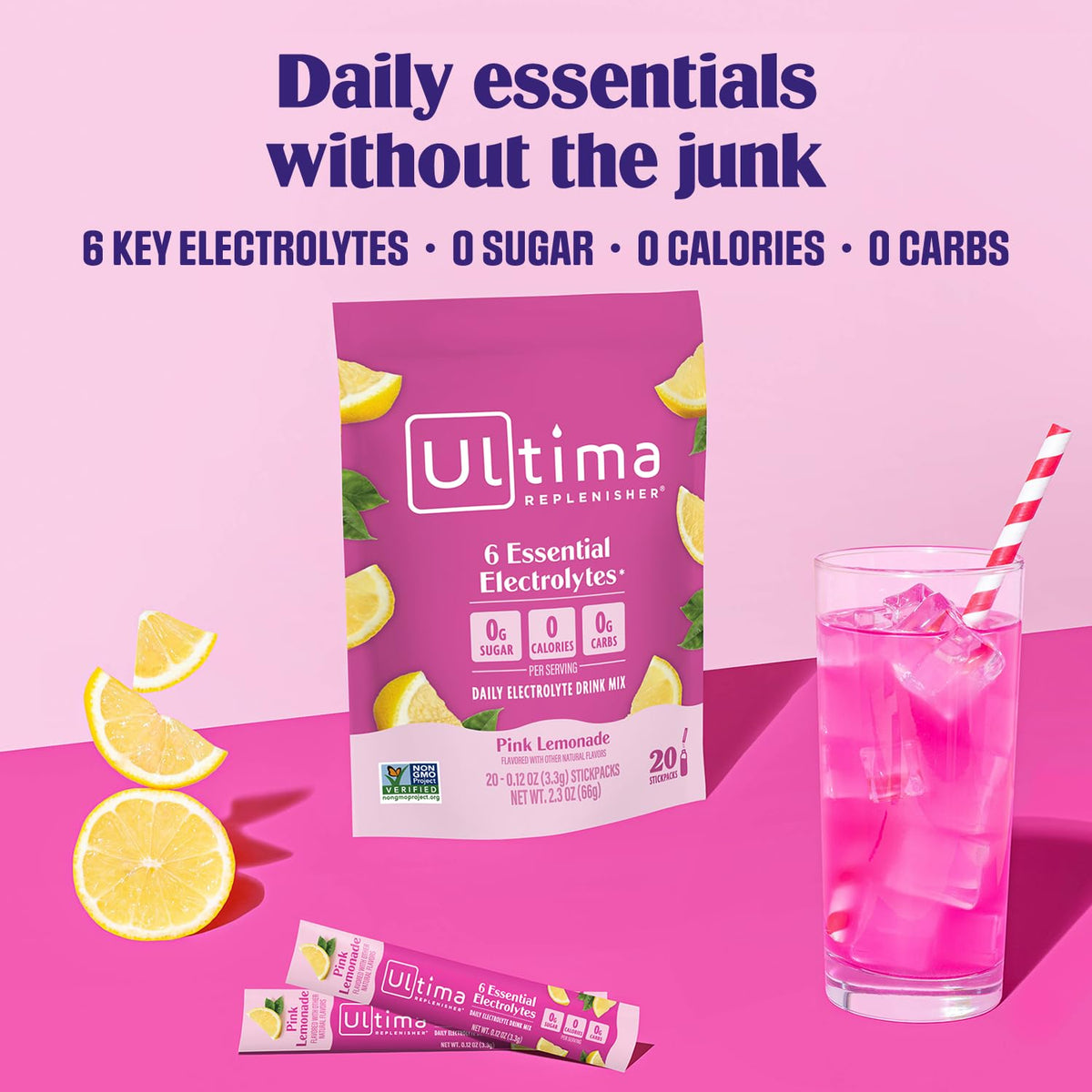 Ultima Replenisher Uva Electrolitos Paquetes, 20 Sobres