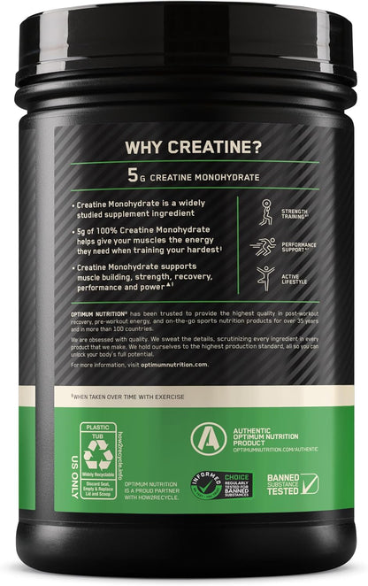 Optimum Nutrition Creatine Monohydrate Powder, Unflavored, 1.32 LB