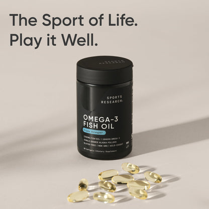Sports Research® Aceite de Pescado Omega-3 1250mg de Abadejo Salvaje de Alaska, 30 Cápsulas