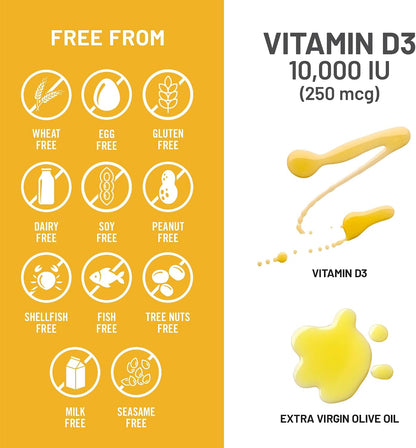 Suplemento NatureWise Vitamina D3 10000IU, Apoyo Inmune, 90 Mini Cápsulas Blandas