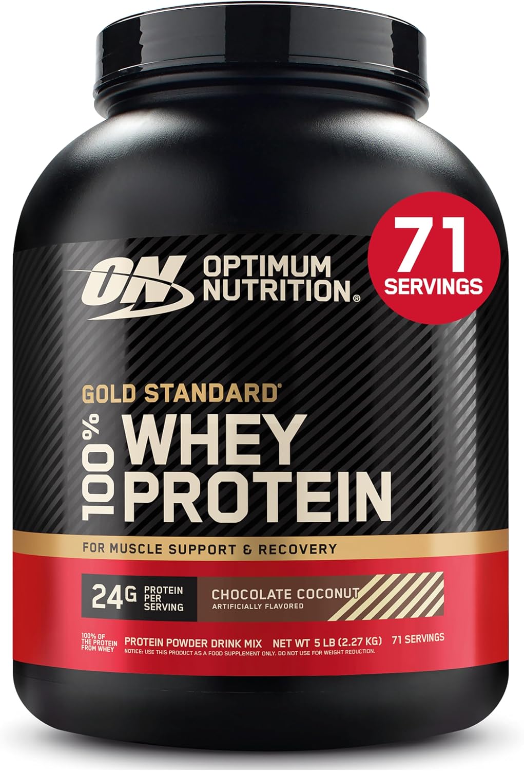 Optimum Nutrition Gold Standard Whey Protein Powder, Cookies & Cream, 2 LB