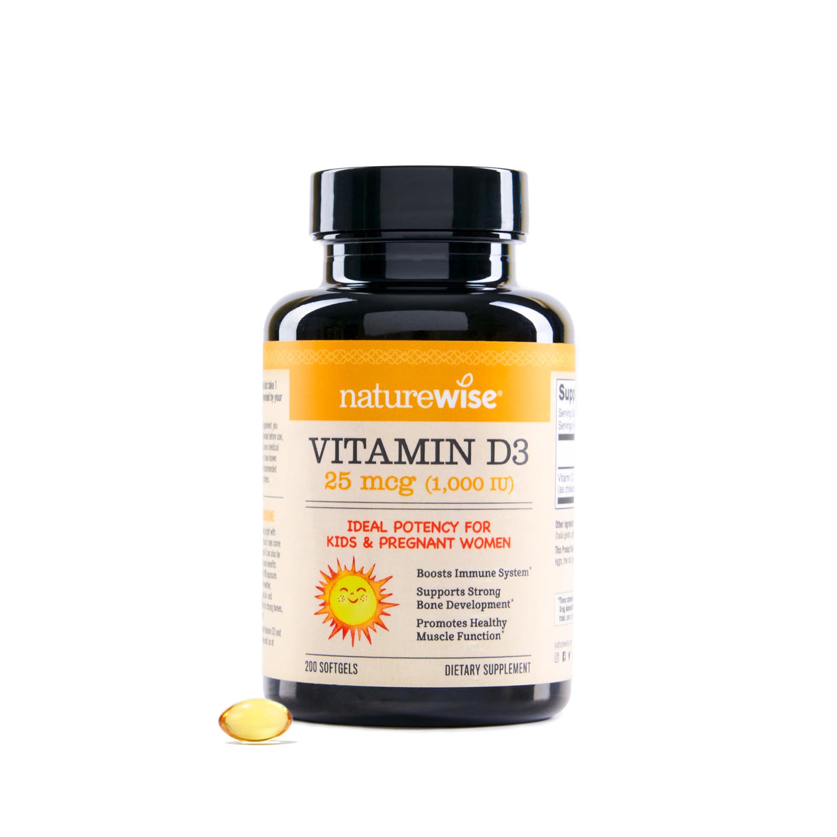 Suplemento NatureWise Vitamina D3 10000IU, Apoyo Inmune, 90 Mini Cápsulas Blandas