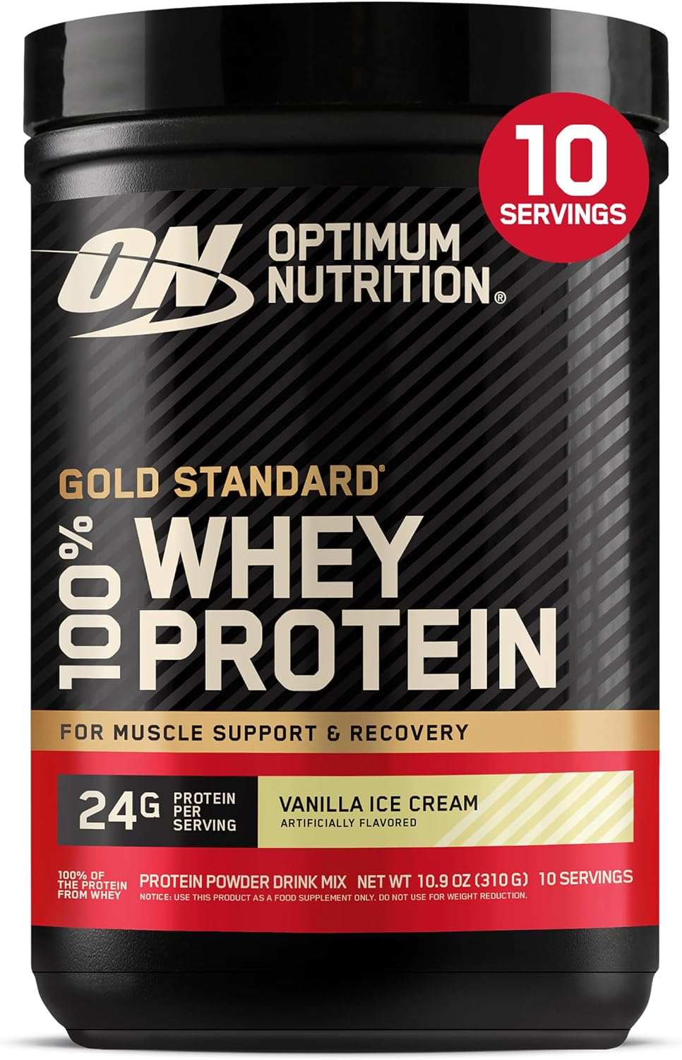Optimum Nutrition Gold Standard Whey Protein Powder, Cookies & Cream, 2 LB