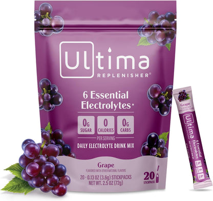 Ultima Replenisher Uva Electrolitos Paquetes, 20 Sobres