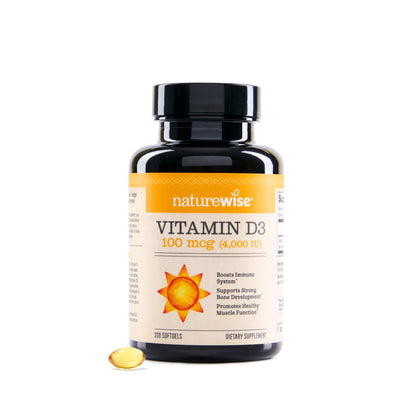 Suplemento NatureWise Vitamina D3 10000IU, Apoyo Inmune, 90 Mini Cápsulas Blandas