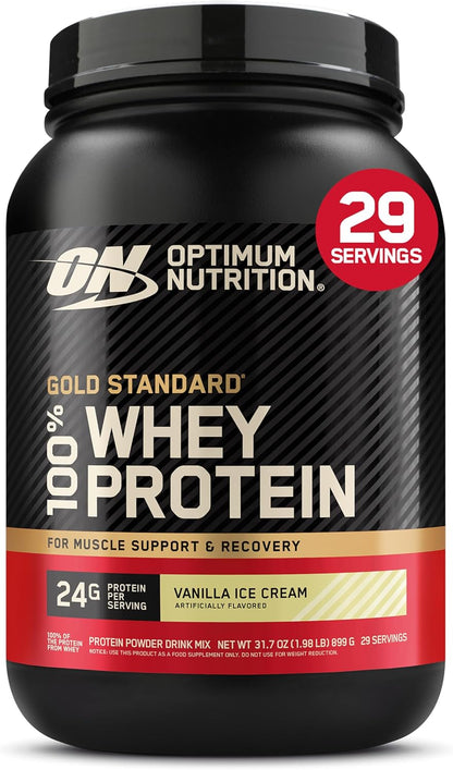 Optimum Nutrition Gold Standard Whey Protein Powder, Cookies & Cream, 2 LB