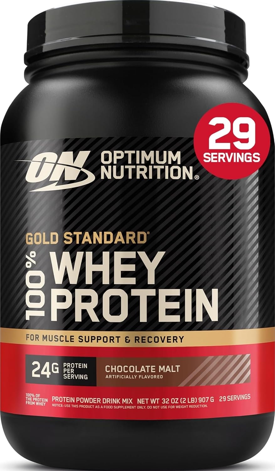 Optimum Nutrition Gold Standard Whey Protein Powder, Cookies & Cream, 2 LB