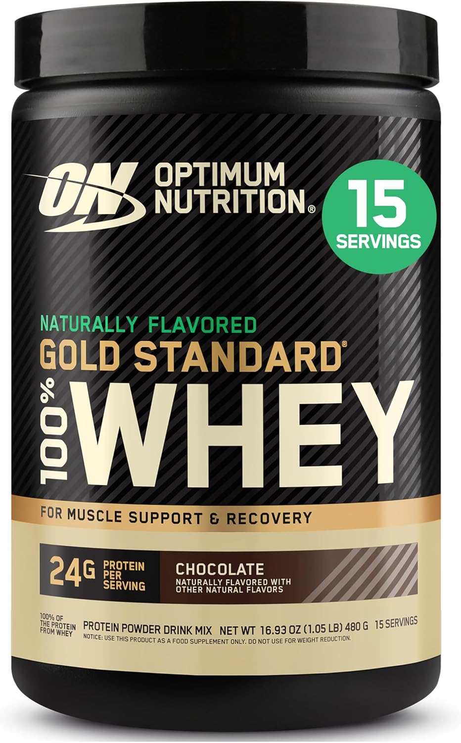 Optimum Nutrition Gold Standard Whey Protein Powder, Cookies & Cream, 2 LB