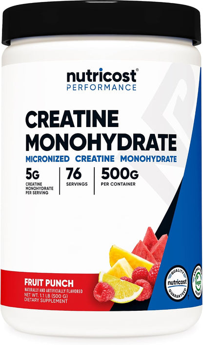 Nutricost Creatina Monohidratada en Polvo (Fruit Punch, 500 gramos)