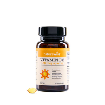 Suplemento NatureWise Vitamina D3 10000IU, Apoyo Inmune, 90 Mini Cápsulas Blandas