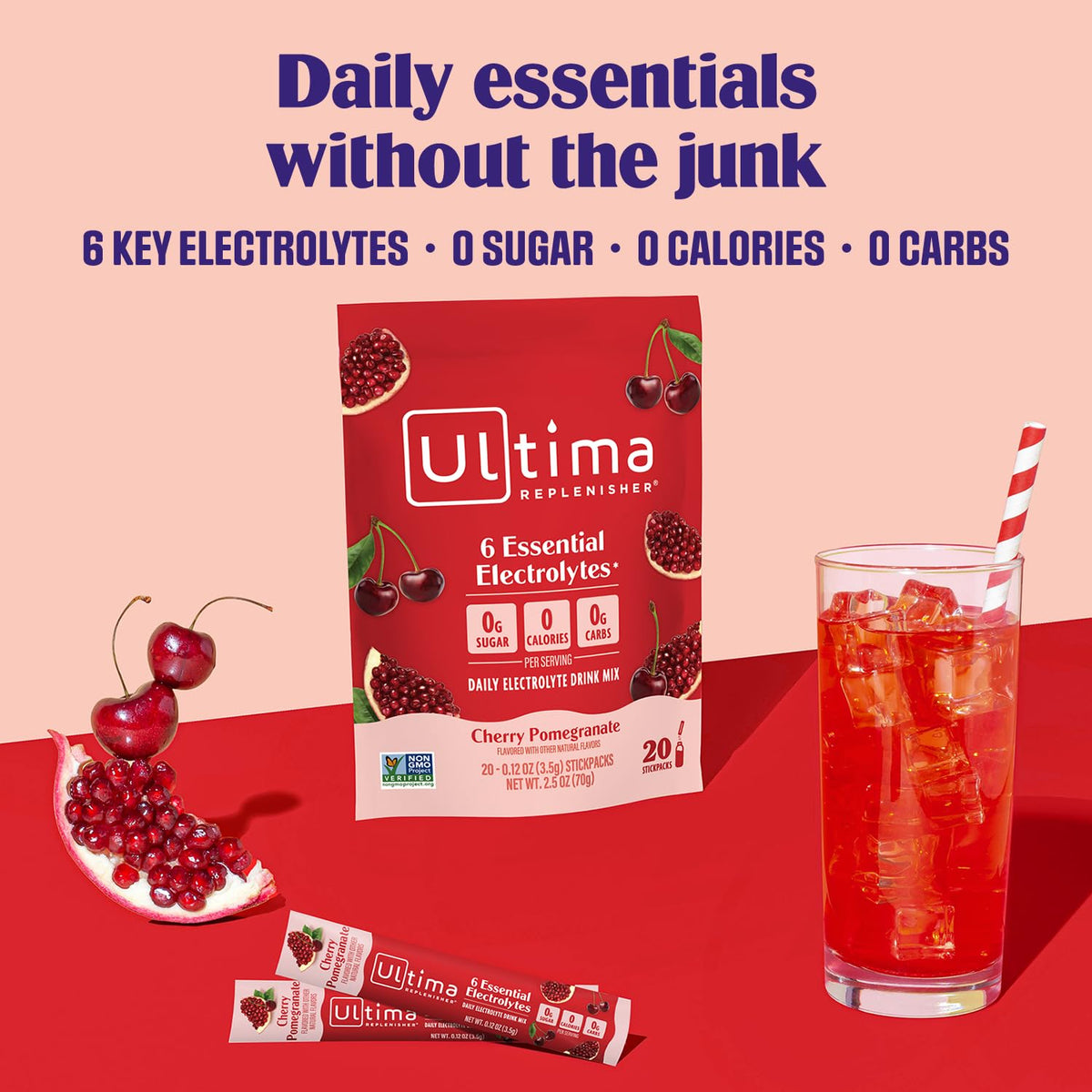 Ultima Replenisher Uva Electrolitos Paquetes, 20 Sobres