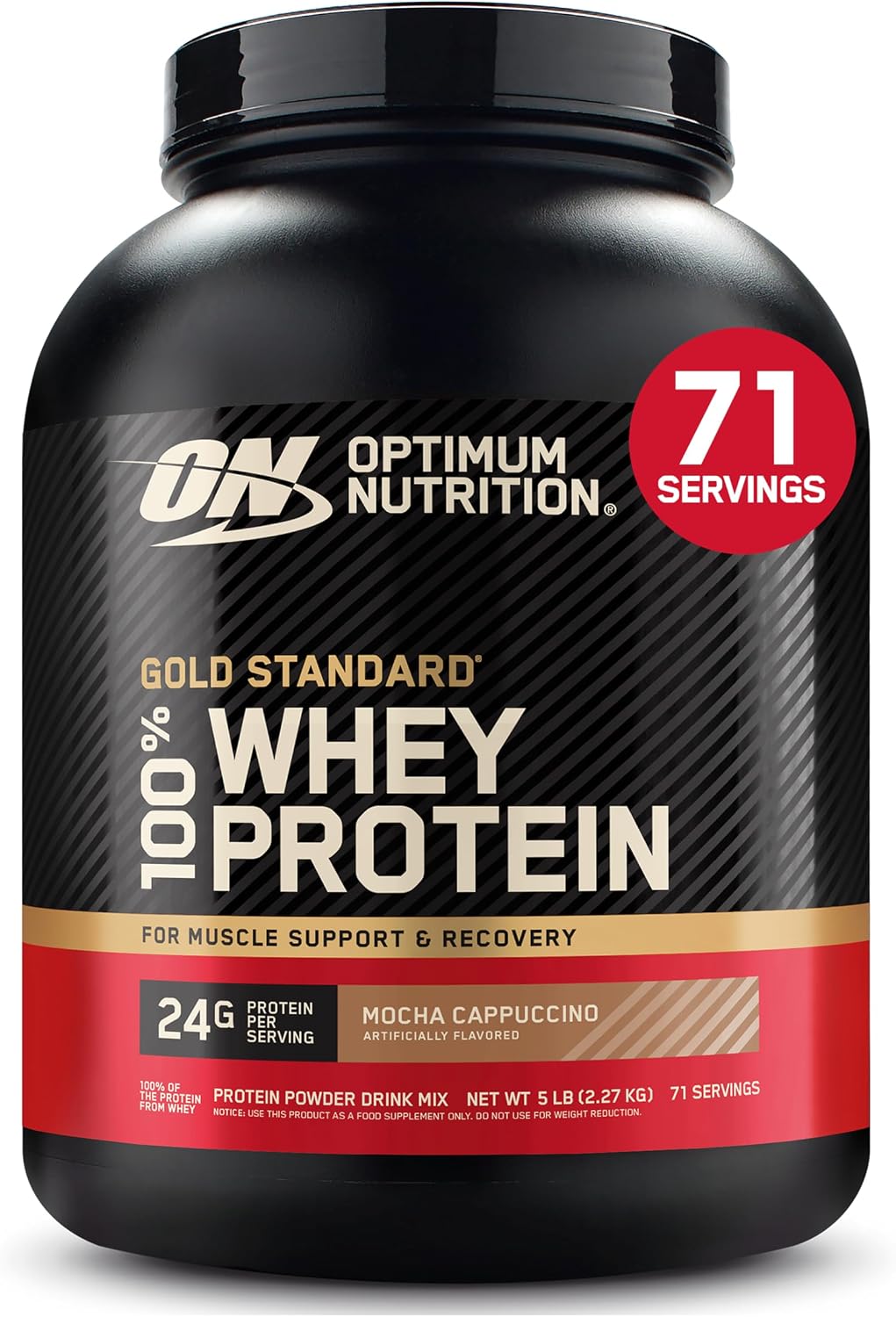 Optimum Nutrition Gold Standard Whey Protein Powder, Cookies & Cream, 2 LB