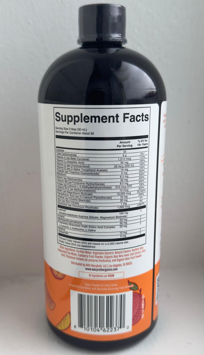 MARYRUTH'S Liquid Multivitamin + Hair Growth, Clinically Thicker Hair, 15oz