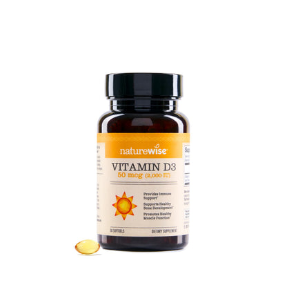Suplemento NatureWise Vitamina D3 10000IU, Apoyo Inmune, 90 Mini Cápsulas Blandas