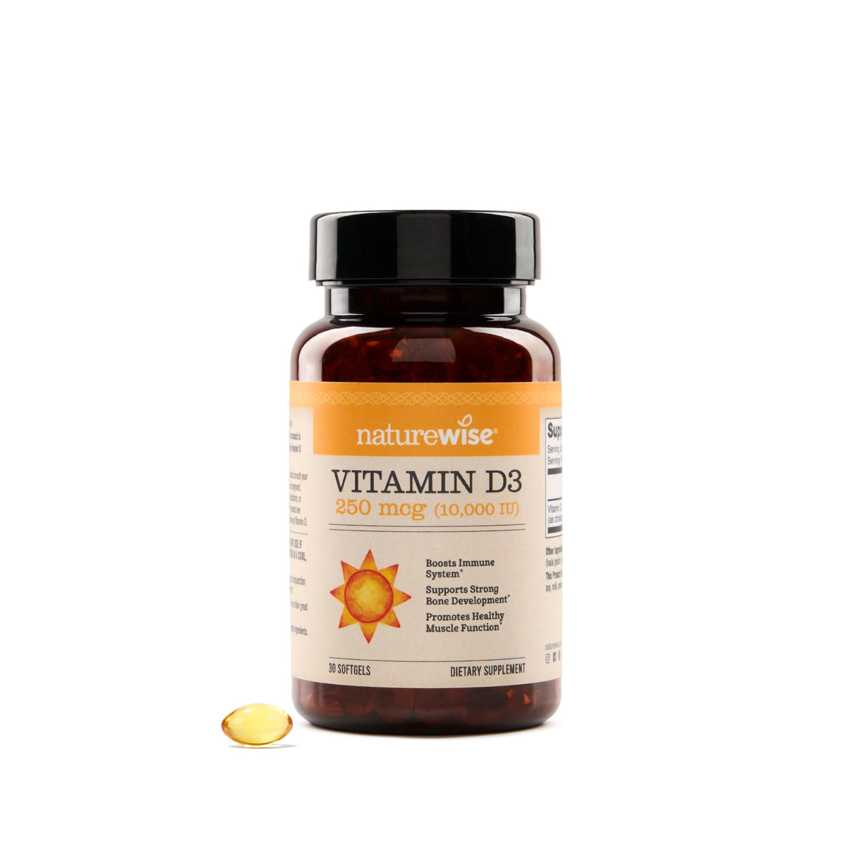Suplemento NatureWise Vitamina D3 10000IU, Apoyo Inmune, 90 Mini Cápsulas Blandas