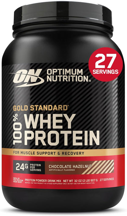 Optimum Nutrition Gold Standard Whey Protein Powder, Cookies & Cream, 2 LB