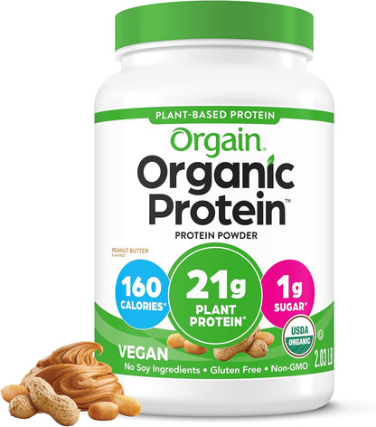 Orgain Organic Vegan 21g Protein Powder, Vanilla Bean, 2.03 lb