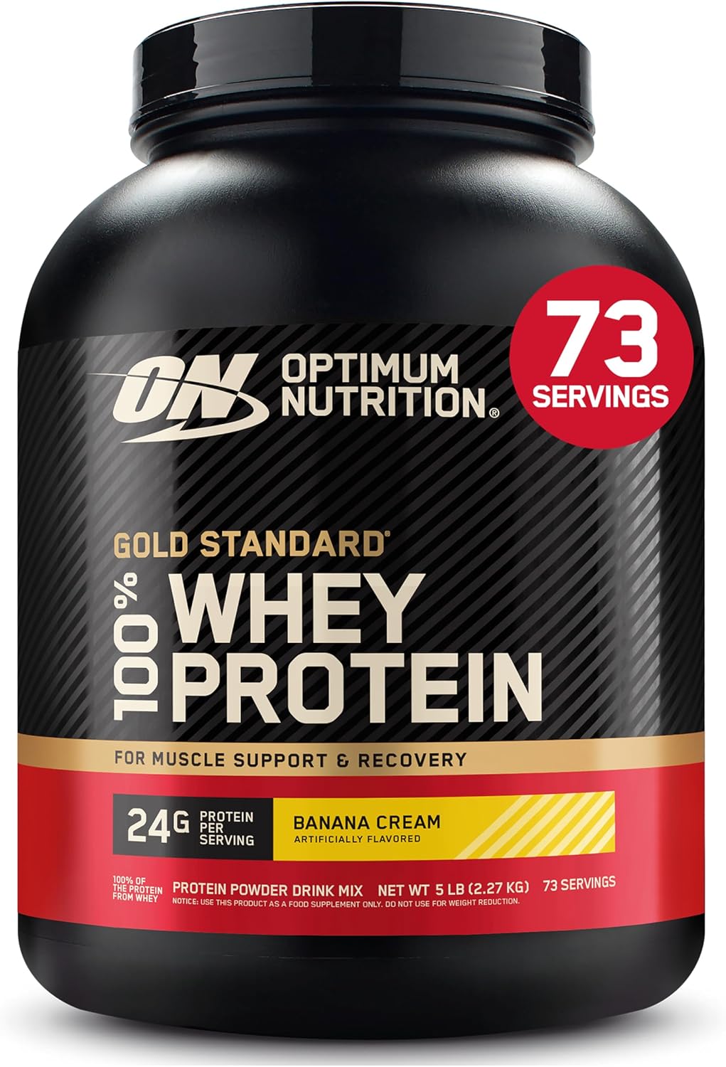 Optimum Nutrition Gold Standard Whey Protein Powder, Cookies & Cream, 2 LB