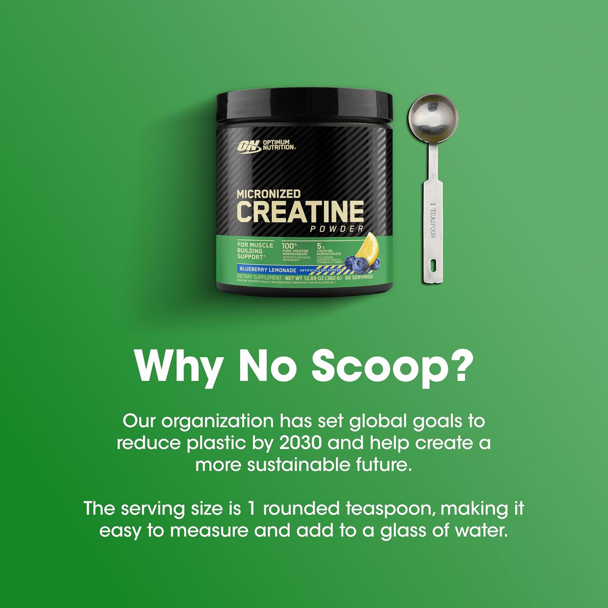 Optimum Nutrition Creatine Monohydrate Powder, Unflavored, 1.32 LB