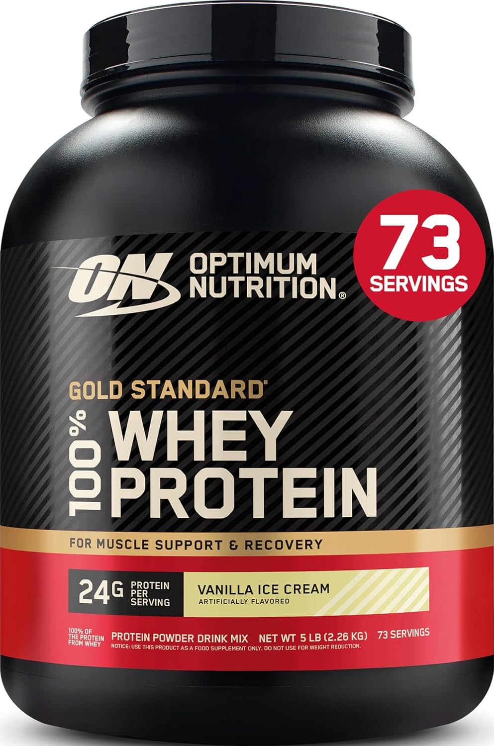 Optimum Nutrition Gold Standard Whey Protein Powder, Cookies & Cream, 2 LB
