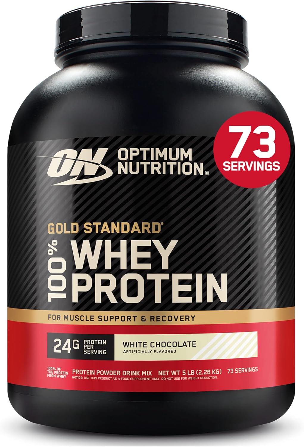 Optimum Nutrition Gold Standard Whey Protein Powder, Cookies & Cream, 2 LB
