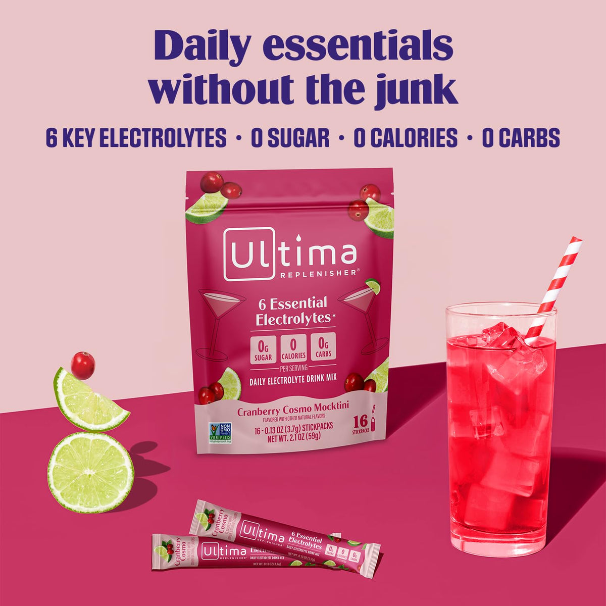 Ultima Replenisher Uva Electrolitos Paquetes, 20 Sobres