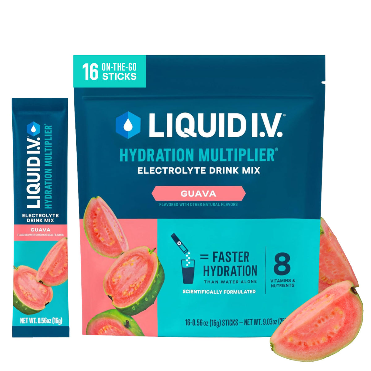 Liquid I.V. Electrolitos para la hidratación, Limón-Lima, 16 unidades
