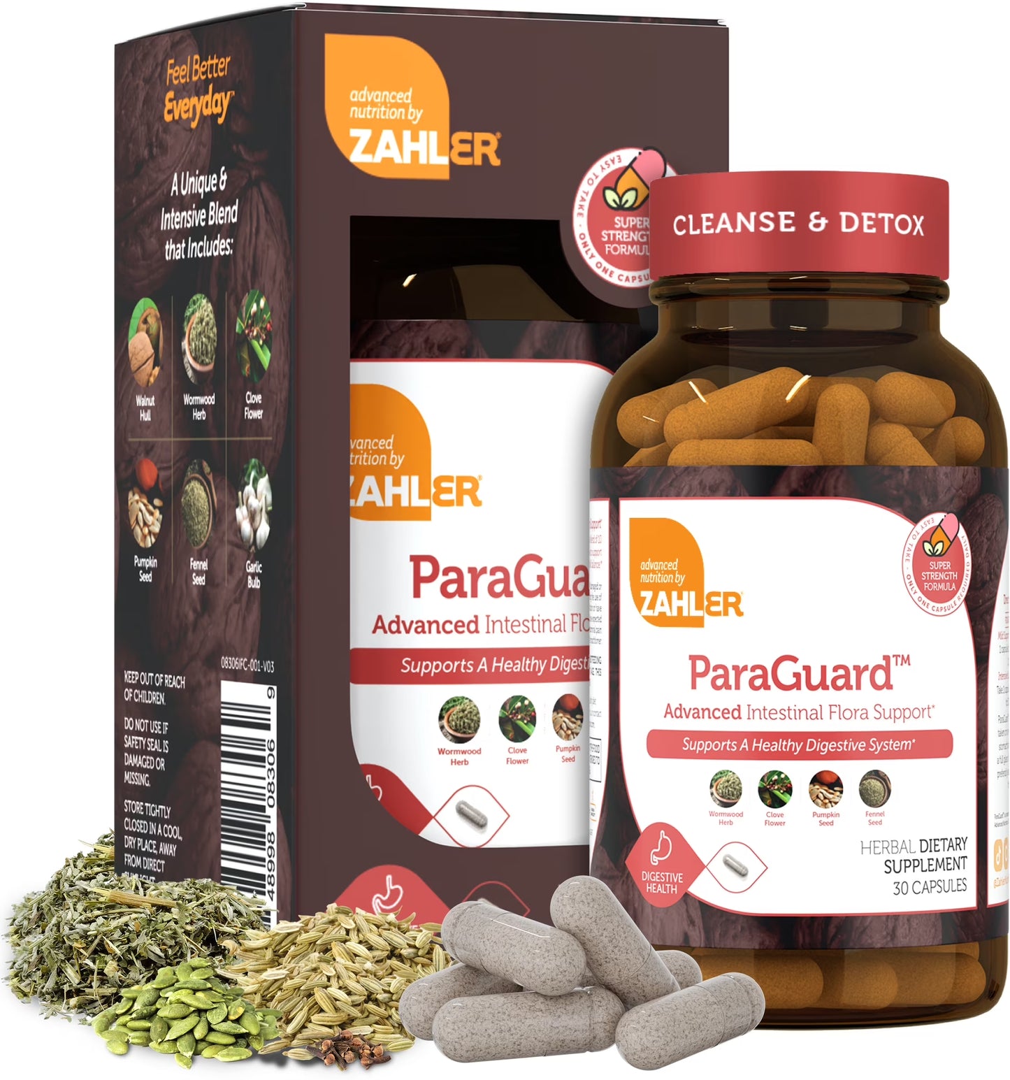 Paraguard Capsules, 30 Count, Gut Health Supplement & Digestive Support with Wormwood, Garlic, Pumpkin Seed, Clove