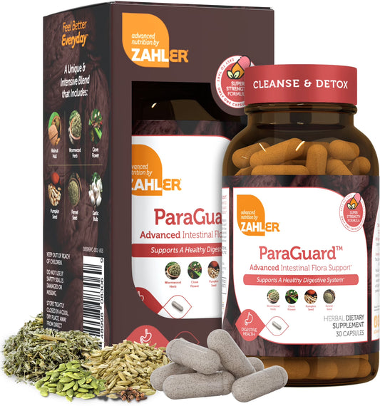 Paraguard Capsules, 30 Count, Gut Health Supplement & Digestive Support with Wormwood, Garlic, Pumpkin Seed, Clove