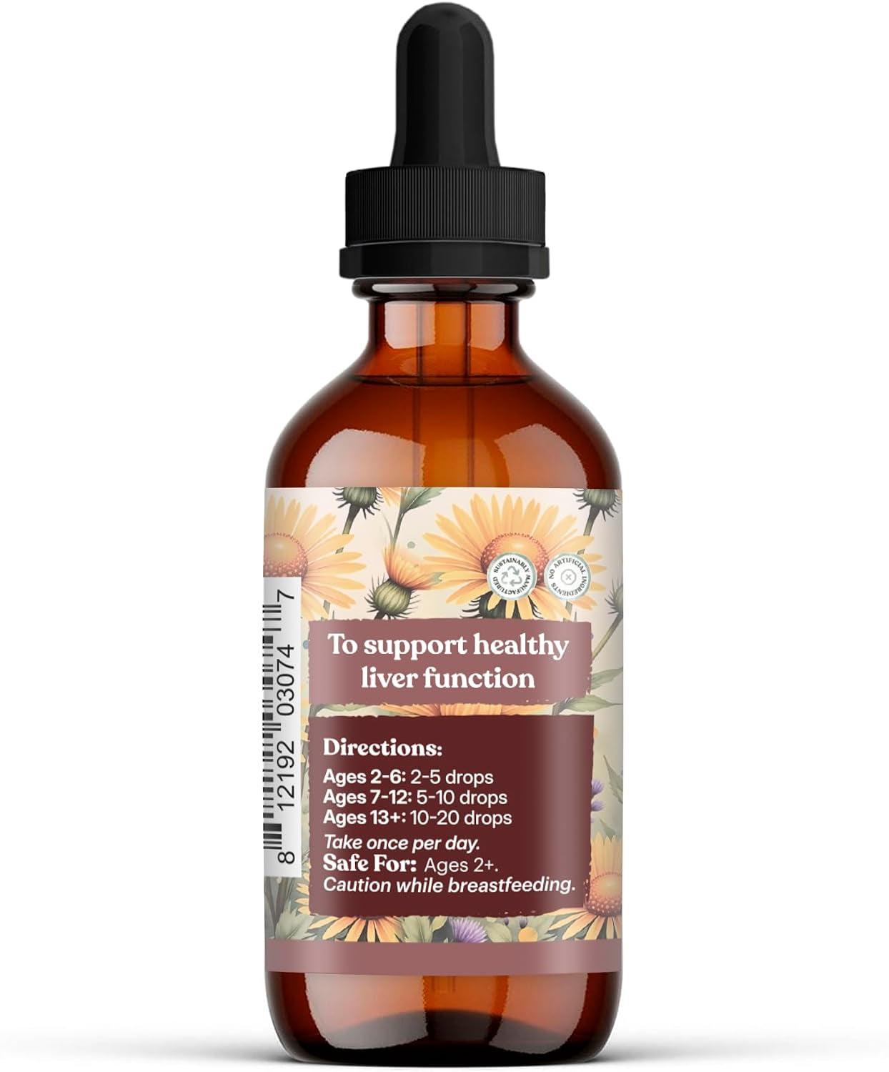 Liver Love, Herbal Blend for Liver Support Milk Thistle Seed, Dandelion Root, Peppermint Leaf, and Turmeric Root, Supports Digestion & Wellness, Natural, 2Oz (Regular)