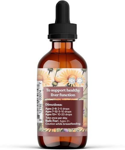Liver Love, Herbal Blend for Liver Support Milk Thistle Seed, Dandelion Root, Peppermint Leaf, and Turmeric Root, Supports Digestion & Wellness, Natural, 2Oz (Regular)